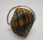 Prachtige modernist ring met grote steen maat 18.75 nr.1696, Sieraden, Tassen en Uiterlijk, Ringen, 18 tot 19, Verzenden, Zo goed als nieuw