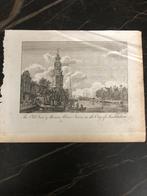 gravure van de Montelbaanstoren , Oude Schans in Amsterdam, Antiek en Kunst, Kunst | Etsen en Gravures, Ophalen of Verzenden