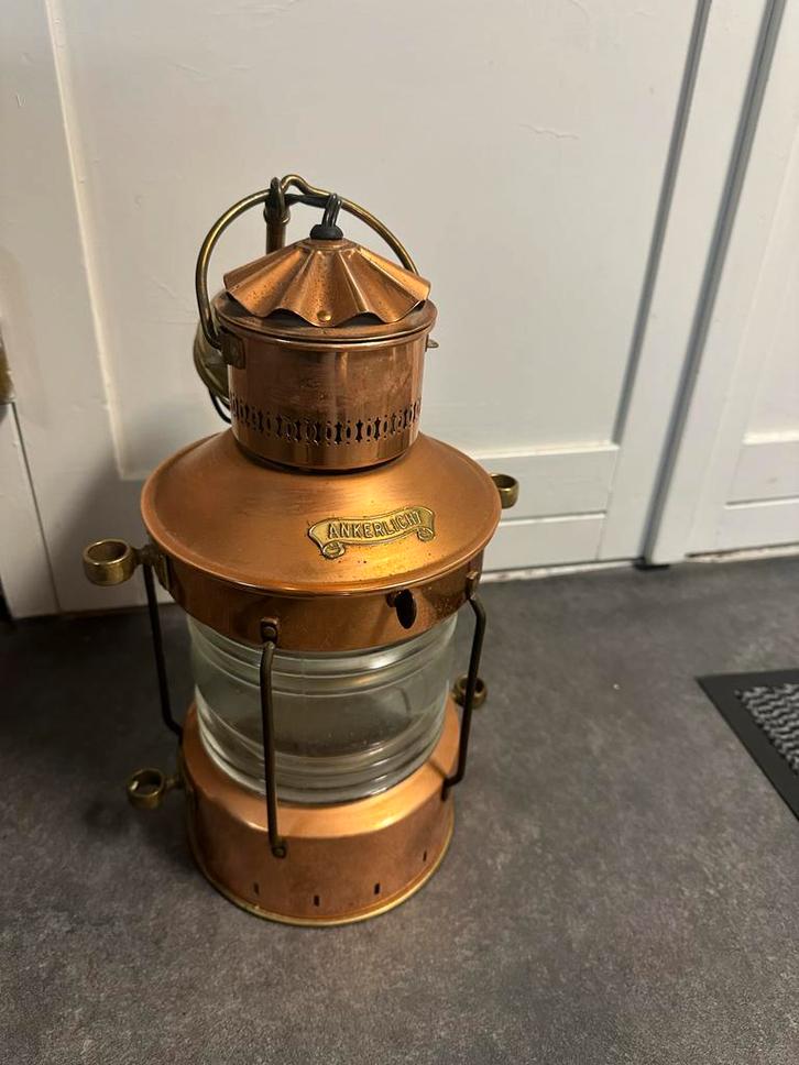 Koperen Ankerlicht - Maritieme Sfeer, Antiek en Kunst, Antiek | Lampen, Ophalen of Verzenden