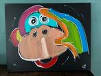 Schilderij monkey business, door CM Leushuis met certificaat, Ophalen