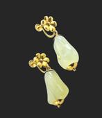 Prachtige 14 karaats goud & Jade oorbellen, Sieraden, Tassen en Uiterlijk, Oorbellen, Verzenden, ., Zo goed als nieuw, .