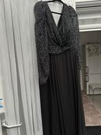 Zwarte Elegante Jurk met Glinsterende Top - Maat M, Kleding | Dames, Jurken, Maat 38/40 (M), Zwart, Ophalen of Verzenden, Zo goed als nieuw