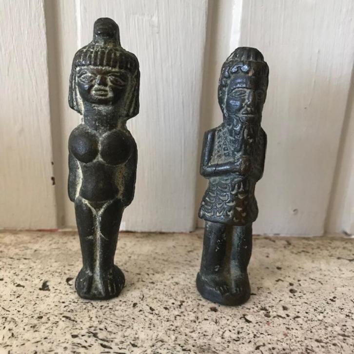 2 metalen / bronze beeldjes, Antiek en Kunst, Antiek | Koper en Brons, Ophalen of Verzenden