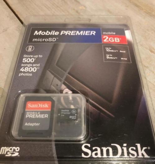 SanDisk Mobile Premier Micro SD geheugenkaart 2 GB, Audio, Tv en Foto, Fotografie | Geheugenkaarten, Nieuw, SD, 2 GB, Fotocamera