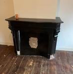 Zwart marmeren schouw, Huis en Inrichting, Ophalen, Gebruikt, Vrijstaande haard, Houthaard