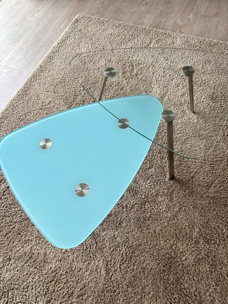 Stijlvolle Salontafels Bergamo met Glazen Blad, Huis en Inrichting, Tafels | Salontafels, Gebruikt, Minder dan 50 cm, 50 tot 100 cm
