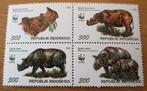 Indonesië, WWF serie Sumatraanse en Javaanse neushoorn, 1996, Verzenden, Postfris, Dier of Natuur