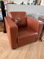 Cognac kleurige fauteuil, Huis en Inrichting, Fauteuils, Ophalen, Gebruikt