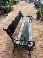 Zwarte tuinbank opgeknapt, Tuin en Terras, Tuinbanken, Ophalen, Gebruikt, Hout