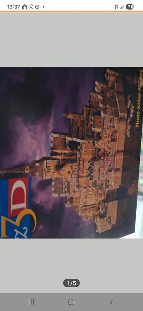 2 x 3D puzzel le mont sant michiel., Ophalen of Verzenden, Minder dan 500 stukjes, Rubik's of 3D-puzzel