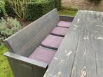 Robuuste tafel en tuinbank van steigerhout, Ophalen of Verzenden, Gebruikt, Hout