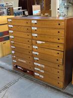 Vintage schoolkast/ ladekast, Ophalen, Gebruikt, 100 tot 150 cm, 5 laden of meer