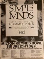 Paginagrote A3 advertentie SIMPLE MINDS Milton Keynes tour, Ophalen of Verzenden