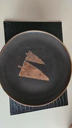 Zwarte borden met goudkleurige kerstbomen 8 stuks, Huis en Inrichting, Keuken | Servies, Ophalen, Zo goed als nieuw, Overige stijlen