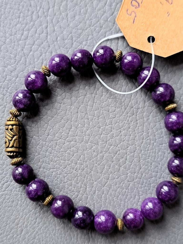 475 Edelsteen armband Sugiliet 8mm Zuid-Afrika, Paars, Nieuw, Ophalen of Verzenden, Elastiek