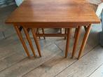 Vintage Deense Teak Nesting Tafels retro mimiset, Huis en Inrichting, Tafels | Sidetables, Ophalen, Gebruikt, Minder dan 50 cm