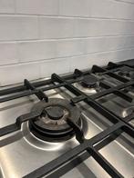 RVS Gaskookplaat 4 pits + wokbrander - Gebruikt, Witgoed en Apparatuur, Kookplaten, Ophalen, Gebruikt, 4 kookzones, Inbouw