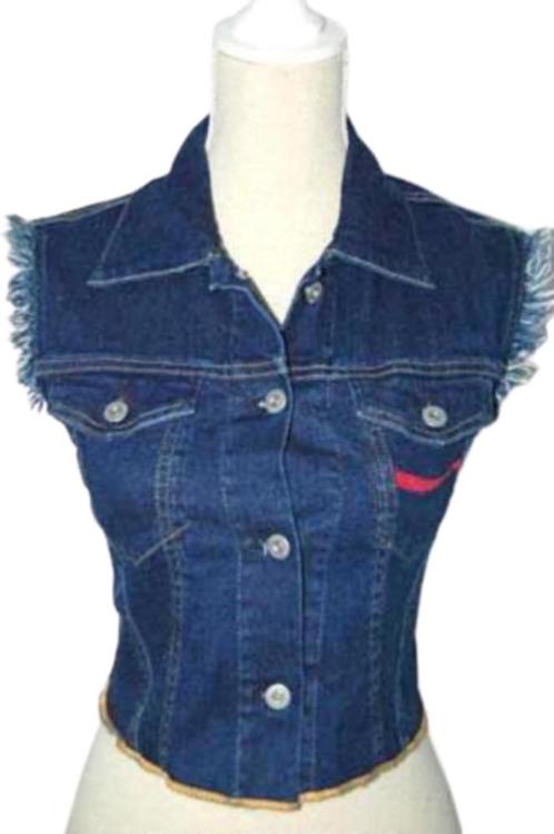 Nieuw Coca Cola Ware jeans giletje, vestje Mt. XS, Kleding | Dames, Tops, Nieuw, Maat 34 (XS) of kleiner, Blauw, Zonder mouw, Verzenden