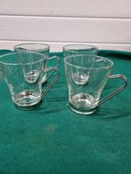 Theeglazen vier stuks metalen oortjes, Huis en Inrichting, Keuken | Servies, Ophalen of Verzenden, 'T Olde Gre-j, Info@toldegrej.nl