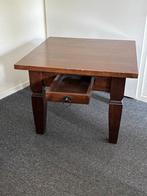 Houten Bijzettafel met Lade, Gebruikt, Vierkant, 55 tot 75 cm, Hout