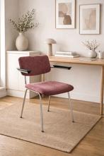 Vintage buisframe stoel-herstoffeerd-Gispen stijl-aubergine, Ophalen, Overige kleuren, Onbekend, Zo goed als nieuw