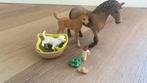Schleich paard , veulen en puppy set, Ophalen of Verzenden, Gebruikt