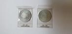 Nederland herrijst 1945 - 1970  10 gulden 2 stuks, Postzegels en Munten, Munten | Nederland, Koningin Juliana, Zilver, Ophalen of Verzenden