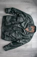 Mooie vintage zwarte jas van echt leer, Zwart, Maat 56/58 (XL), Ophalen of Verzenden, Gedragen