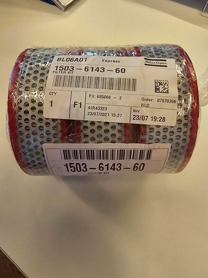 Atlas Copco Filterkit Origineel 1503-6143-60 Nieuw, Doe-het-zelf en Verbouw, Compressors, Nieuw, 100 liter of meer, Ophalen of Verzenden
