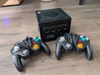 Nintendo GameCube Zwart + 2 Controllers, Ophalen of Verzenden, Gebruikt, Zwart, Met 2 controllers