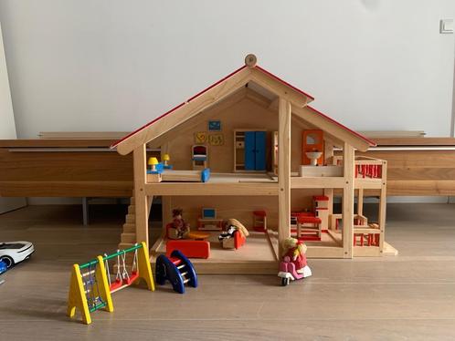 Houten poppenhuis, Kinderen en Baby's, Speelgoed | Houten speelgoed, Gebruikt, Overige typen, Ophalen