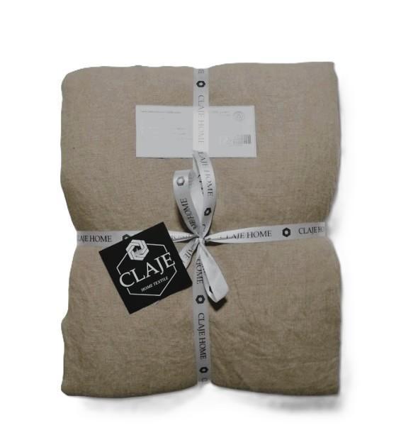 100% linnen hoeslaken 180x200x30 Donkerbeige, Huis en Inrichting, Slaapkamer | Beddengoed, Nieuw, Hoeslaken of Sloop, Tweepersoons