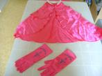roze prinsessen cape  bontkraagje en lange handschoenen m110, Ophalen of Verzenden, Zo goed als nieuw, 110 t/m 116, Meisje