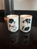 Porseleinen geisha thee / kofie kopjes, Ophalen of Verzenden, Zo goed als nieuw, Porselein, Kop en/of schotel