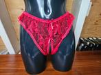Kanten slipje met open kruis (S/M/L), Kleding | Dames, Ondergoed en Lingerie, Ophalen of Verzenden, Rood, Slip