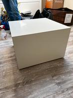 2 kubus tafeltjes op wieltjes., Huis en Inrichting, Tafels | Salontafels, Ophalen, Gebruikt, 50 tot 100 cm, Vierkant
