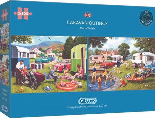 Gbsons - Caravan Outings - 2x500 stukjes, Hobby en Vrije tijd, Denksport en Puzzels, Nieuw, Legpuzzel, 500 t/m 1500 stukjes, Ophalen of Verzenden