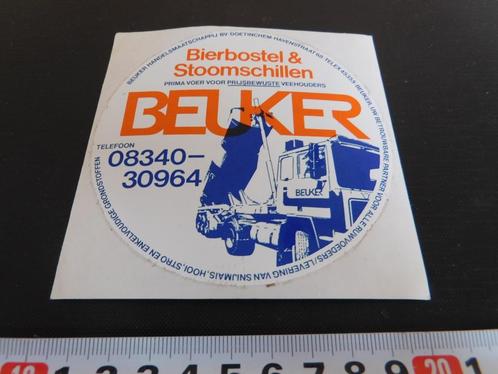 sticker BEUKER Bierbostel & Stoomschillen Doetinchem, Verzamelen, Stickers, Zo goed als nieuw, Bedrijf of Vereniging, Ophalen