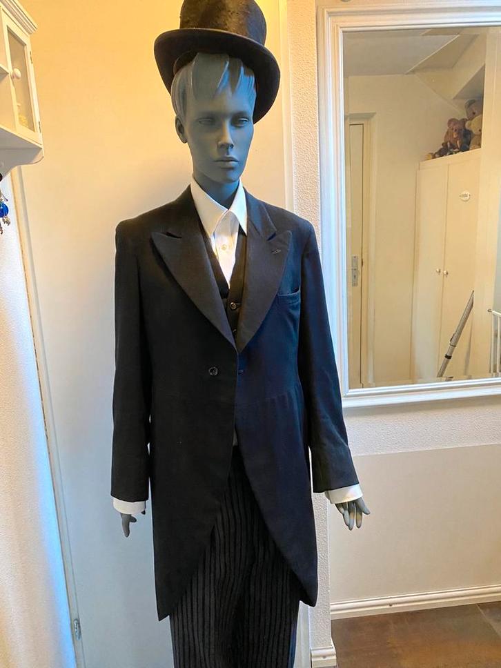 Jacquet inclusief paspop, Kleding | Heren, Kostuums en Colberts, Zo goed als nieuw, Overige maten, Zwart, Ophalen