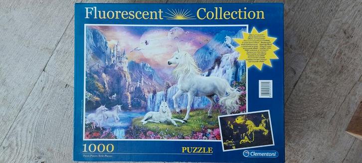 Clementoni Unicorn Puzzel - Fluorescerend!, Hobby en Vrije tijd, Denksport en Puzzels, Nieuw, Legpuzzel, 500 t/m 1500 stukjes
