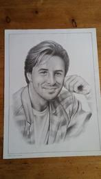 Don Johnson Miami Vice vintage tekening print afbeelding 2, Verzamelen, Ophalen of Verzenden, Gebruikt, Overige typen