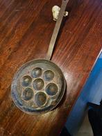 Antieke koperen poffertjespan, Ophalen of Verzenden