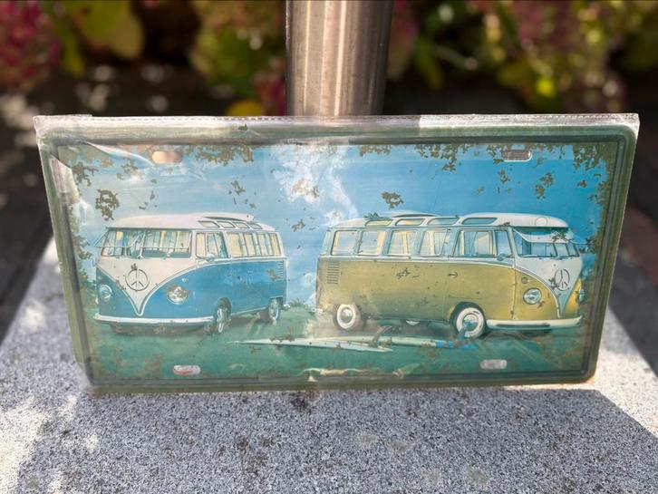 Blikken plaat Volkswagen T1 busjes, Verzamelen, Blikken, Zo goed als nieuw, Overige, Ophalen of Verzenden
