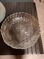 Glazen schaaltjes met bladmotief - 7 stuks, Ophalen of Verzenden, Zo goed als nieuw, Rond, Glas