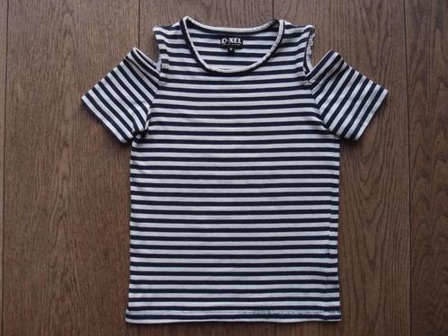 Meisjes D-XEL cold shoulder zomer top shirt korte mouw 128, Kinderen en Baby's, Kinderkleding | Maat 128, Zo goed als nieuw, Meisje