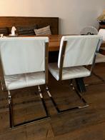 4 Goossens stoelen wit leer, Huis en Inrichting, Stoelen, Ophalen, Gebruikt, Wit, Leer