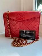 Chanel | rood | lambskin | full flap | vintage | crossbody, Overige merken, Ophalen of Verzenden, Zo goed als nieuw, Leer
