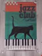 poster jazz club piano groen rood black cat kat katten 60x90, Verzamelen, Posters, Rechthoekig Staand, Nieuw, Ophalen of Verzenden