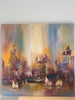 Abstract Schilderij met Boten, Ophalen