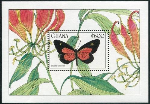 GHANA 29 - Dieren: insecten (vlinder), Postzegels en Munten, Postzegels | Thematische zegels, Postfris, Dier of Natuur, Ophalen of Verzenden